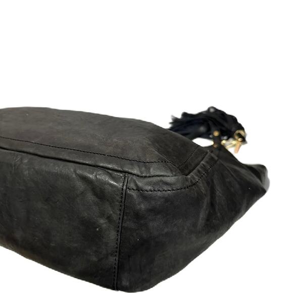 EUC Tory Burch Pyramid slouchy Large Black Leather Hobo Bag - Picture 6 of 15